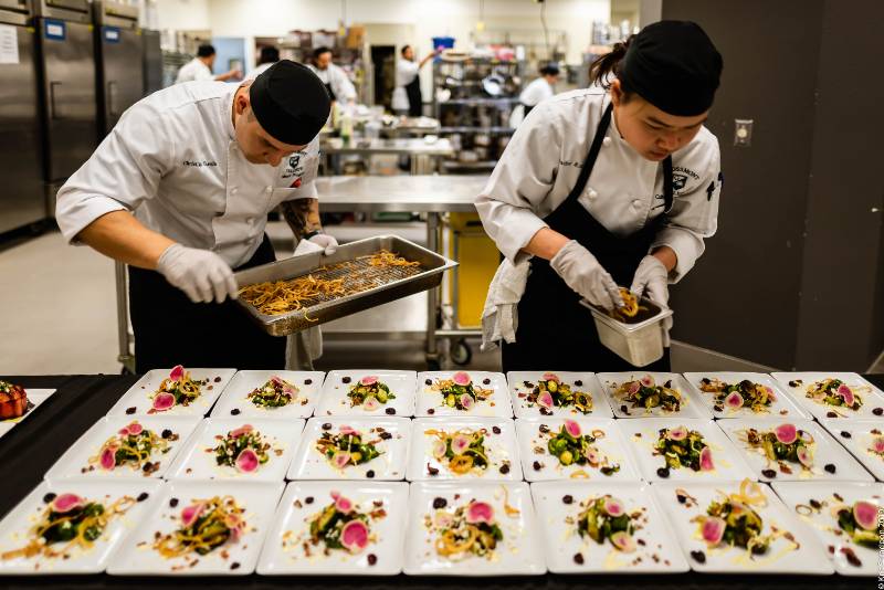 Culinary student cooking