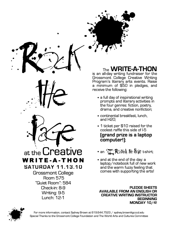 2010 创意Write-a-Thon flier