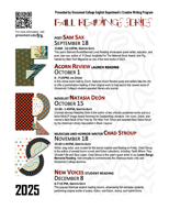 a flier cover with portraits 和 the colorful letters F, R, S 