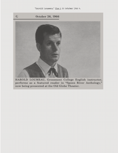 “哈罗德Loumeau。” 1966年10月26日：4。