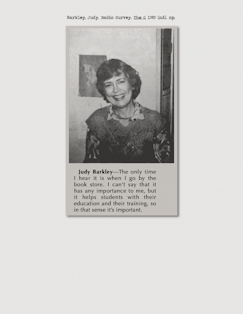 巴克利,朱迪。 无线电调查。 G 1985[和]。 np。