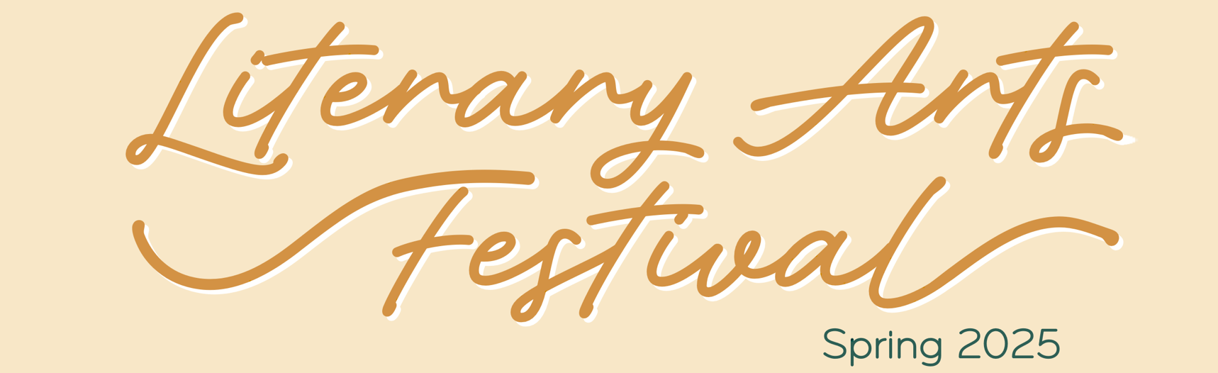 thin green lettering on a beige background