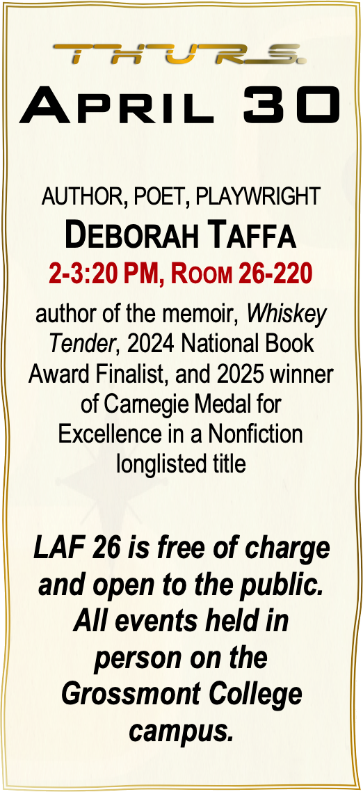 A panel with a calendar date, April 30, listing Literary Arts Festival events for that day