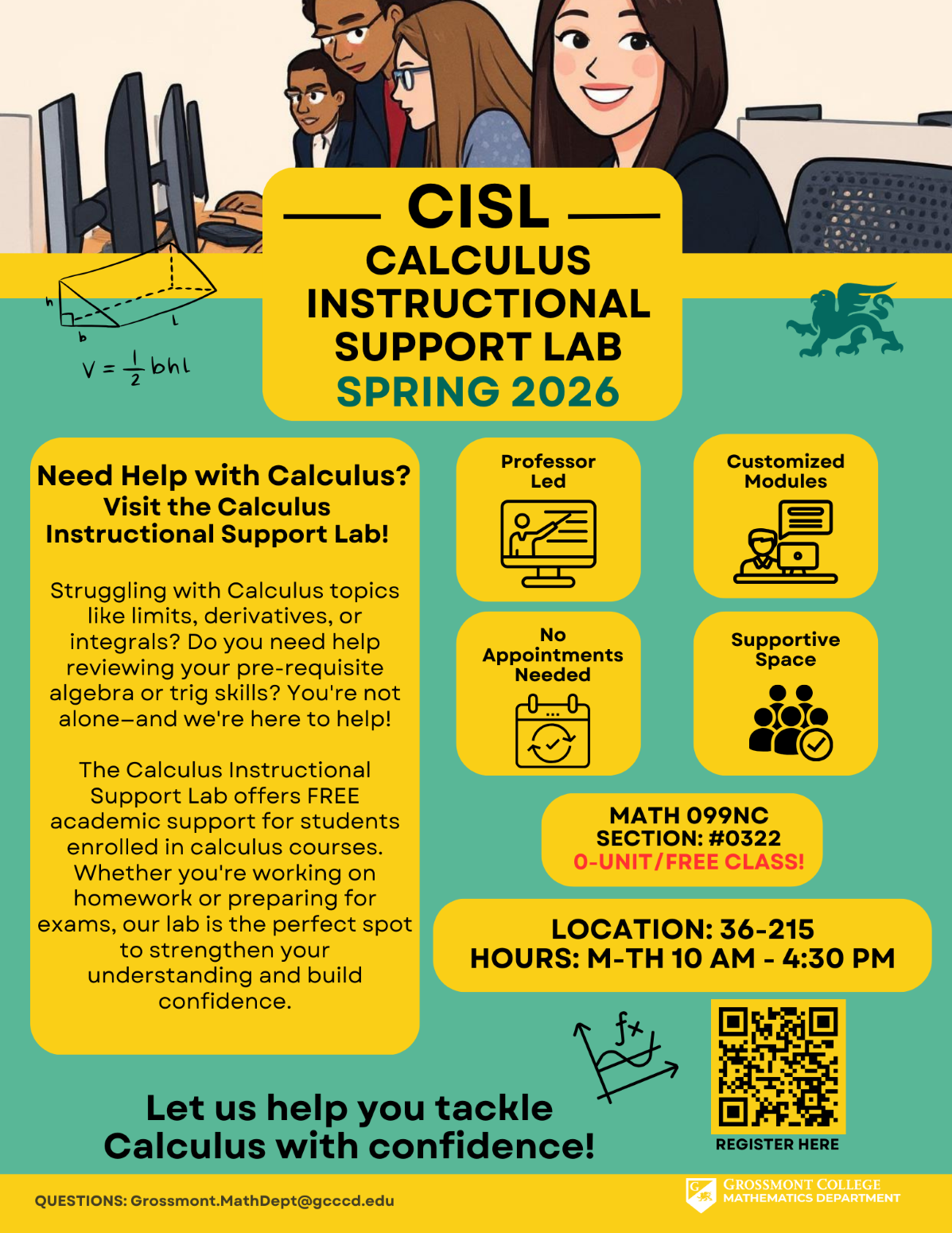 Flyer for Calculus Instructional Support Lab