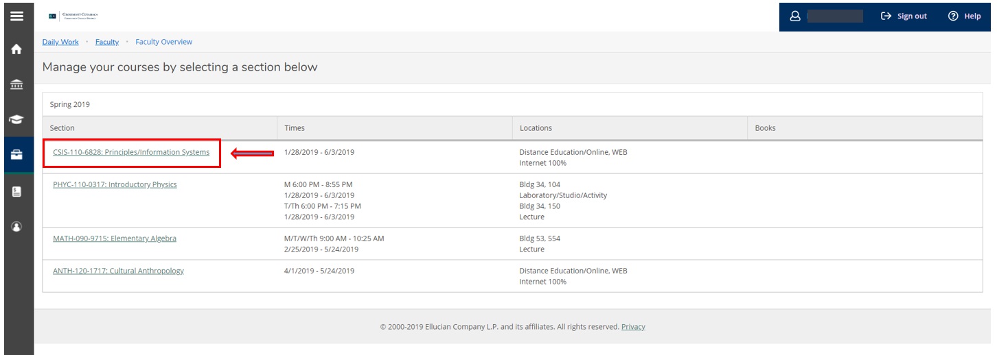 self-service choosing which section to add