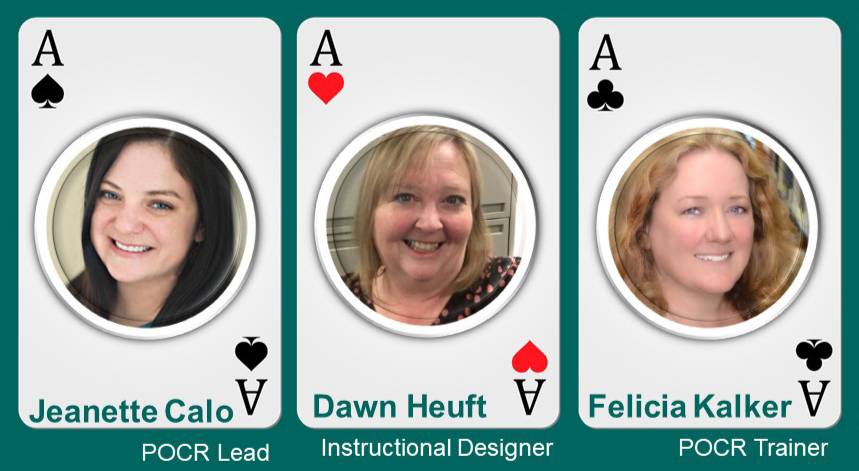 Grossmont's POCR支持 Team Grossmont's POCR支持 Team: 珍妮特卡洛, 黎明Heuft, Felicia Kalker and Beth Kelley.