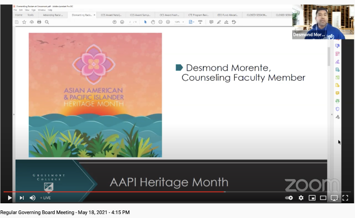 Governing Board presentation Dismantling Racism