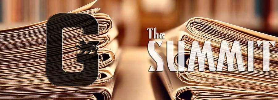 newspaper with G and The Summit logos