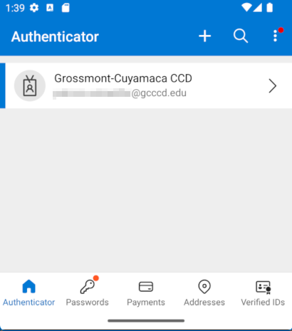 Screenshot of Account Added to App Screenshot of Account Added to App